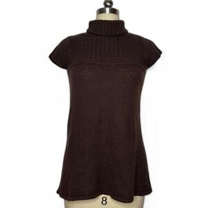 Xhilaration Brown Knit Short Sleeve Top
